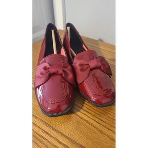 ASOS Red Patent Bow Loafers